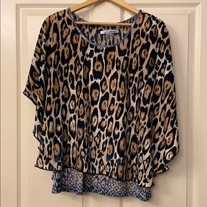 Gorgeous, Flowy Peter Nygard Animal Print Top